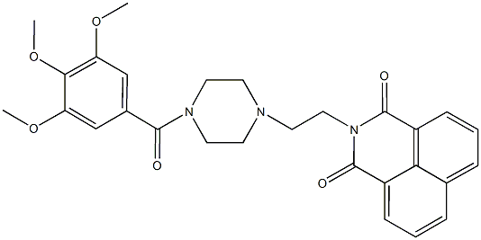 2-{2-[4-(3,4,5-trimethoxybenzoyl)-1-piperazinyl]ethyl}-1H-benzo[de]isoquinoline-1,3(2H)-dione Struktur