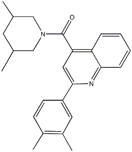 2-(3,4-dimethylphenyl)-4-[(3,5-dimethyl-1-piperidinyl)carbonyl]quinoline Struktur