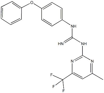 N-[4-methyl-6-(trifluoromethyl)-2-pyrimidinyl]-N'-(4-phenoxyphenyl)guanidine Struktur