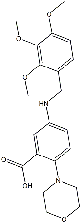 2-(4-morpholinyl)-5-[(2,3,4-trimethoxybenzyl)amino]benzoic acid Struktur