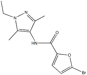 5-bromo-N-(1-ethyl-3,5-dimethyl-1H-pyrazol-4-yl)-2-furamide Struktur