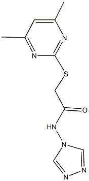 2-[(4,6-dimethyl-2-pyrimidinyl)sulfanyl]-N-(4H-1,2,4-triazol-4-yl)acetamide Struktur