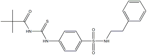 4-({[(2,2-dimethylpropanoyl)amino]carbothioyl}amino)-N-(2-phenylethyl)benzenesulfonamide Struktur