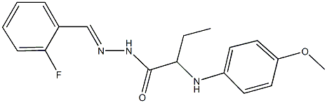 N'-(2-fluorobenzylidene)-2-(4-methoxyanilino)butanohydrazide Struktur