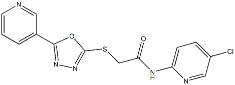 N-(5-chloro-2-pyridinyl)-2-{[5-(3-pyridinyl)-1,3,4-oxadiazol-2-yl]sulfanyl}acetamide Struktur