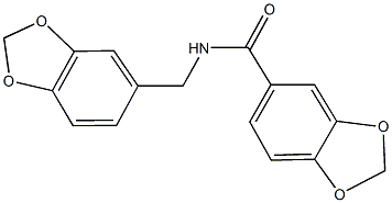 N-(1,3-benzodioxol-5-ylmethyl)-1,3-benzodioxole-5-carboxamide Struktur