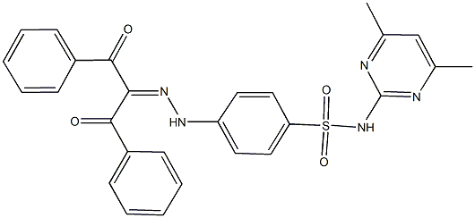 4-[2-(1-benzoyl-2-oxo-2-phenylethylidene)hydrazino]-N-(4,6-dimethylpyrimidin-2-yl)benzenesulfonamide Struktur