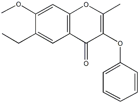 6-ethyl-2-methyl-7-(methyloxy)-3-(phenyloxy)-4H-chromen-4-one Struktur