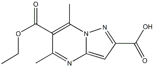 6-(ethoxycarbonyl)-5,7-dimethylpyrazolo[1,5-a]pyrimidine-2-carboxylic acid Struktur