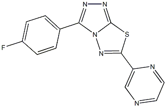 3-(4-fluorophenyl)-6-(2-pyrazinyl)[1,2,4]triazolo[3,4-b][1,3,4]thiadiazole Struktur