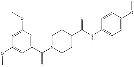 1-(3,5-dimethoxybenzoyl)-N-(4-methoxyphenyl)-4-piperidinecarboxamide Struktur