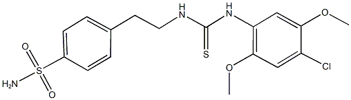 4-(2-{[(4-chloro-2,5-dimethoxyanilino)carbothioyl]amino}ethyl)benzenesulfonamide Struktur