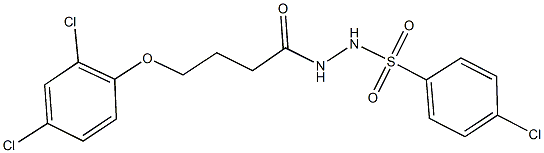 4-chloro-N'-[4-(2,4-dichlorophenoxy)butanoyl]benzenesulfonohydrazide Struktur