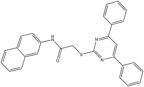 2-[(4,6-diphenyl-2-pyrimidinyl)sulfanyl]-N-(2-naphthyl)acetamide Struktur