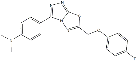 N-(4-{6-[(4-fluorophenoxy)methyl][1,2,4]triazolo[3,4-b][1,3,4]thiadiazol-3-yl}phenyl)-N,N-dimethylamine Struktur