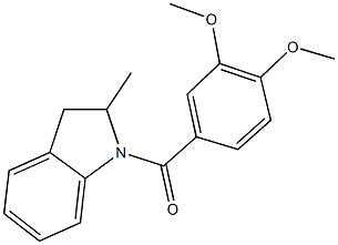 1-(3,4-dimethoxybenzoyl)-2-methylindoline Struktur