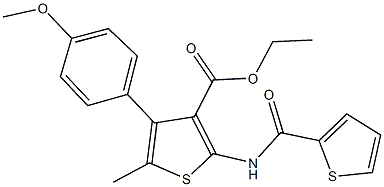 ethyl 4-(4-methoxyphenyl)-5-methyl-2-[(2-thienylcarbonyl)amino]-3-thiophenecarboxylate Struktur