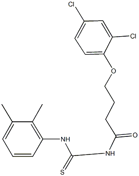 N-[4-(2,4-dichlorophenoxy)butanoyl]-N'-(2,3-dimethylphenyl)thiourea Struktur