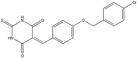 5-{4-[(4-chlorobenzyl)oxy]benzylidene}-2-thioxodihydro-4,6(1H,5H)-pyrimidinedione Struktur