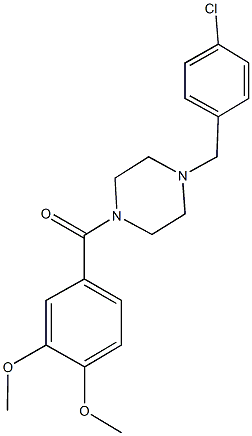 1-(4-chlorobenzyl)-4-(3,4-dimethoxybenzoyl)piperazine Struktur