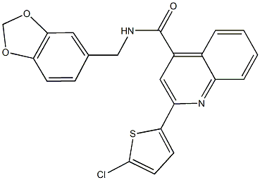 N-(1,3-benzodioxol-5-ylmethyl)-2-(5-chloro-2-thienyl)-4-quinolinecarboxamide Struktur