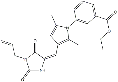 ethyl 3-{3-[(1-allyl-2,5-dioxo-4-imidazolidinylidene)methyl]-2,5-dimethyl-1H-pyrrol-1-yl}benzoate Struktur