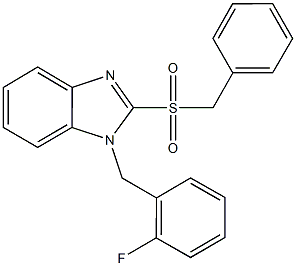 benzyl 1-(2-fluorobenzyl)-1H-benzimidazol-2-yl sulfone Struktur