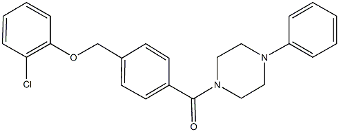 1-{4-[(2-chlorophenoxy)methyl]benzoyl}-4-phenylpiperazine Struktur