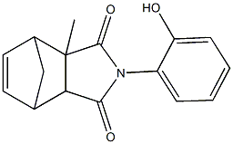 4-(2-hydroxyphenyl)-2-methyl-4-azatricyclo[5.2.1.0~2,6~]dec-8-ene-3,5-dione Struktur