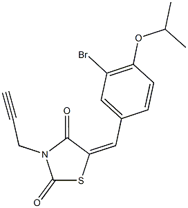 5-(3-bromo-4-isopropoxybenzylidene)-3-(2-propynyl)-1,3-thiazolidine-2,4-dione Struktur