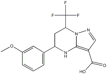 5-(3-methoxyphenyl)-7-(trifluoromethyl)-4,5,6,7-tetrahydropyrazolo[1,5-a]pyrimidine-3-carboxylic acid Struktur