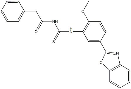 N-[5-(1,3-benzoxazol-2-yl)-2-methoxyphenyl]-N'-(phenylacetyl)thiourea Struktur