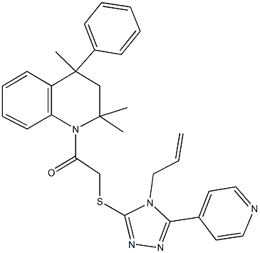 4-allyl-5-(4-pyridinyl)-4H-1,2,4-triazol-3-yl 2-oxo-2-(2,2,4-trimethyl-4-phenyl-3,4-dihydro-1(2H)-quinolinyl)ethyl sulfide Struktur