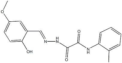 2-[2-(2-hydroxy-5-methoxybenzylidene)hydrazino]-N-(2-methylphenyl)-2-oxoacetamide Struktur