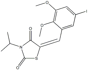 5-(5-iodo-2,3-dimethoxybenzylidene)-3-isopropyl-1,3-thiazolidine-2,4-dione Struktur