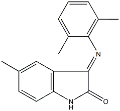 3-[(2,6-dimethylphenyl)imino]-5-methyl-1,3-dihydro-2H-indol-2-one Struktur