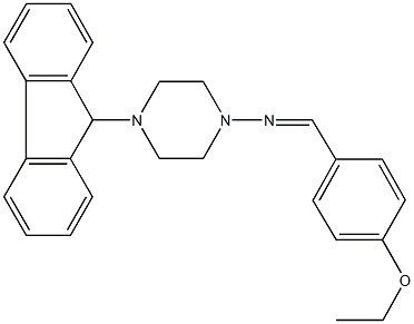 N-(4-ethoxybenzylidene)-N-[4-(9H-fluoren-9-yl)-1-piperazinyl]amine Struktur