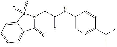 2-(1,1-dioxido-3-oxo-1,2-benzisothiazol-2(3H)-yl)-N-(4-isopropylphenyl)acetamide Struktur