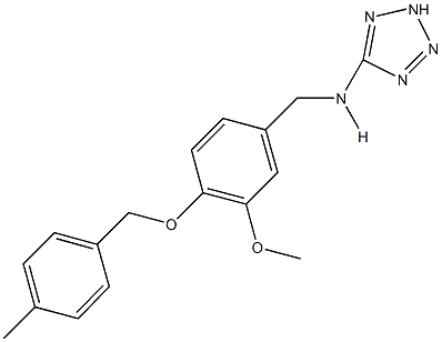 N-{3-methoxy-4-[(4-methylbenzyl)oxy]benzyl}-N-(2H-tetraazol-5-yl)amine Struktur