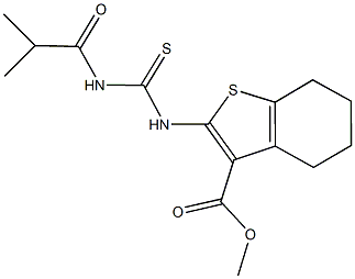 methyl 2-{[(isobutyrylamino)carbothioyl]amino}-4,5,6,7-tetrahydro-1-benzothiophene-3-carboxylate Struktur