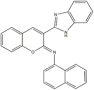 N-[3-(1H-benzimidazol-2-yl)-2H-chromen-2-ylidene]-N-(1-naphthyl)amine Struktur