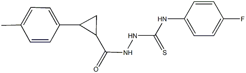 N-(4-fluorophenyl)-2-{[2-(4-methylphenyl)cyclopropyl]carbonyl}hydrazinecarbothioamide Struktur