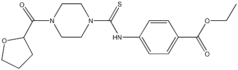 ethyl 4-({[4-(tetrahydro-2-furanylcarbonyl)-1-piperazinyl]carbothioyl}amino)benzoate Struktur