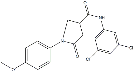 N-(3,5-dichlorophenyl)-1-(4-methoxyphenyl)-5-oxo-3-pyrrolidinecarboxamide Struktur