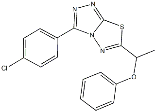 1-[3-(4-chlorophenyl)[1,2,4]triazolo[3,4-b][1,3,4]thiadiazol-6-yl]ethyl phenyl ether Struktur