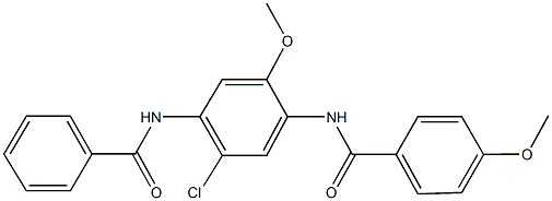 N-[4-(benzoylamino)-5-chloro-2-methoxyphenyl]-4-methoxybenzamide Struktur