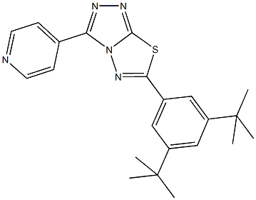 6-(3,5-ditert-butylphenyl)-3-(4-pyridinyl)[1,2,4]triazolo[3,4-b][1,3,4]thiadiazole Struktur