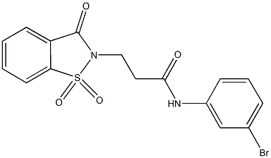 N-(3-bromophenyl)-3-(1,1-dioxido-3-oxo-1,2-benzisothiazol-2(3H)-yl)propanamide Struktur