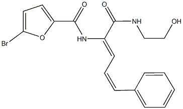 5-bromo-N-(1-{[(2-hydroxyethyl)amino]carbonyl}-4-phenyl-1,3-butadienyl)-2-furamide Struktur