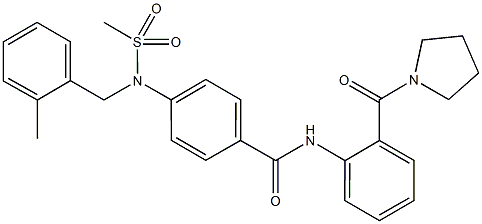 4-[(2-methylbenzyl)(methylsulfonyl)amino]-N-[2-(1-pyrrolidinylcarbonyl)phenyl]benzamide Struktur